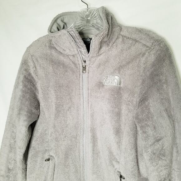 The North Face Osito Jacket Womens XS Gray Fuzzy High Pile Fleece Full Zip - Picture 3 of 10